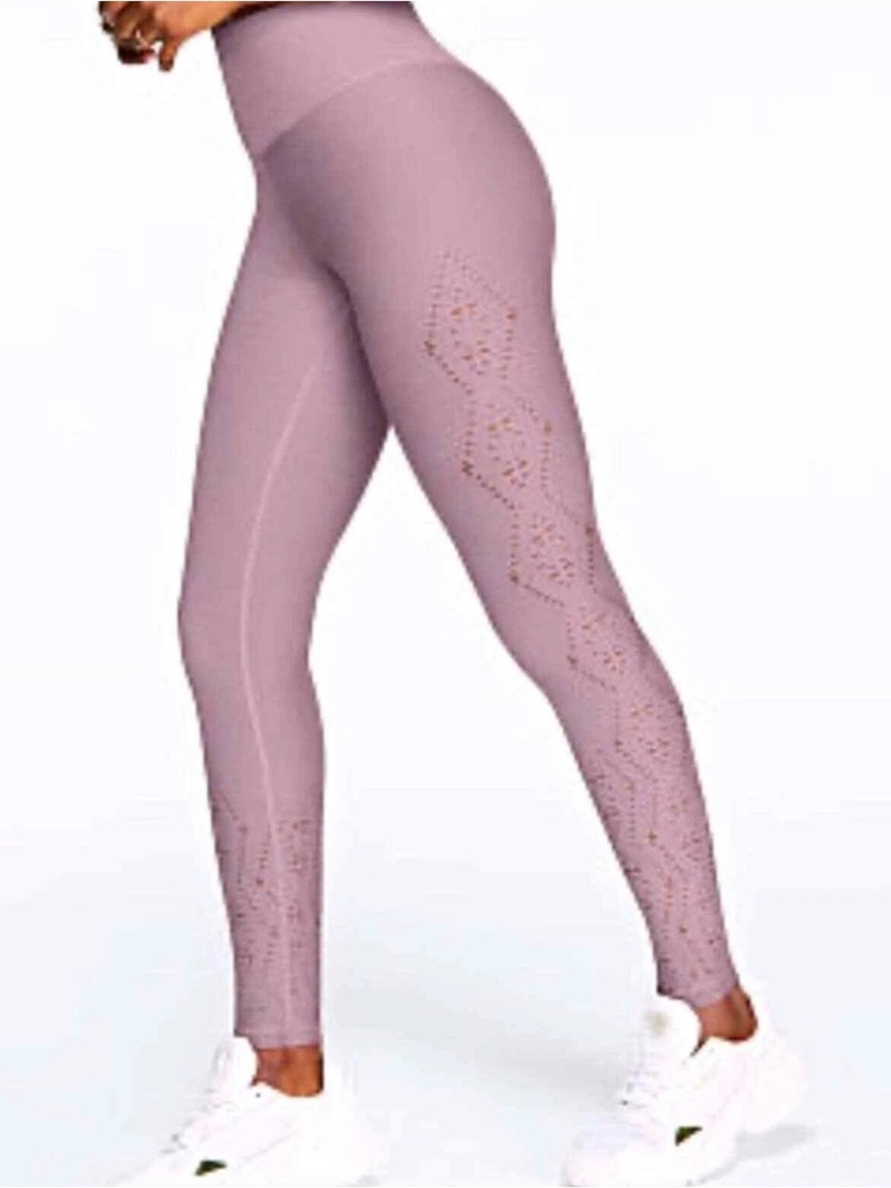 VS PINK Seamless Open Knit Leggings Lilac Size Small